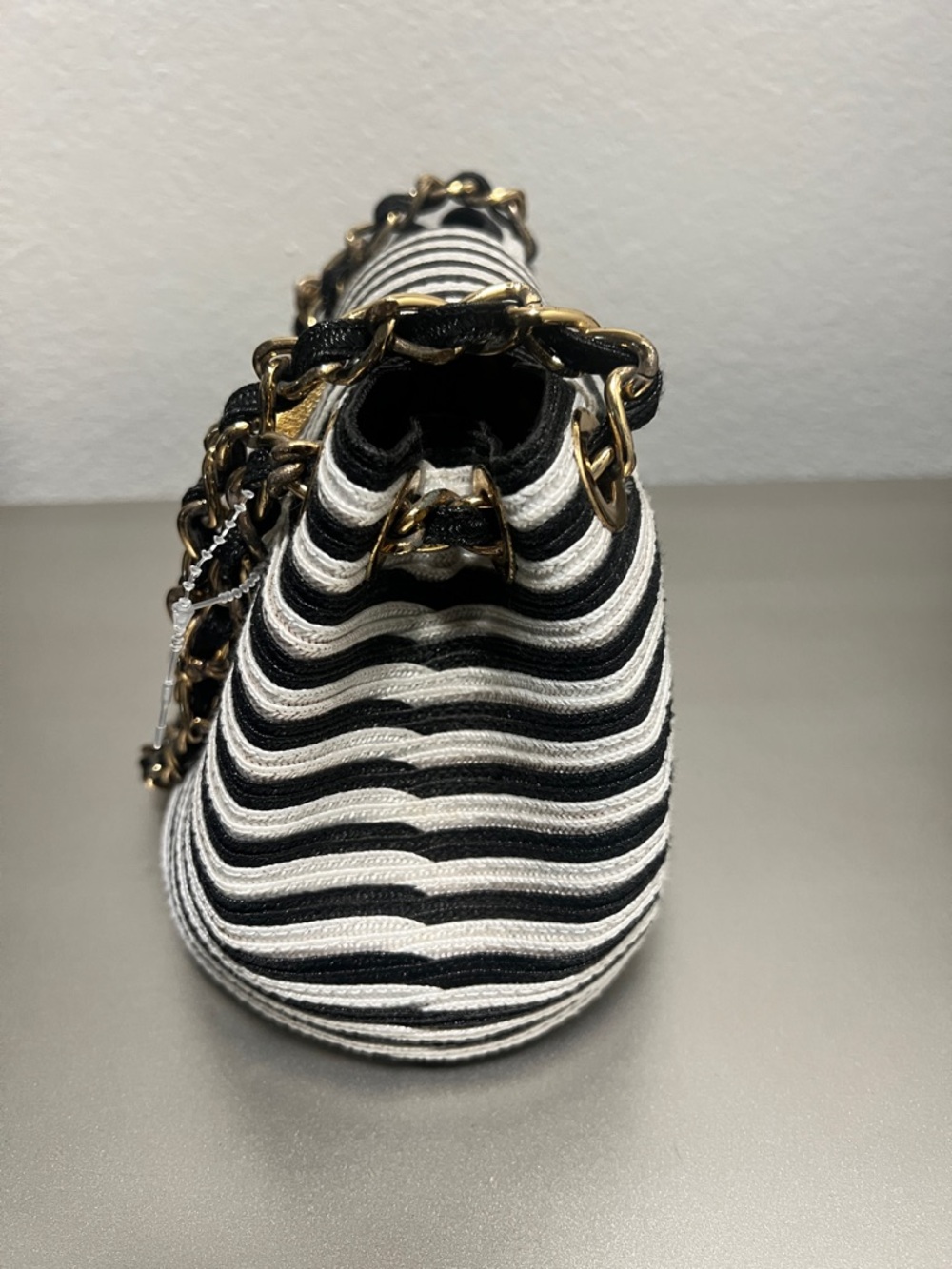 Vintage Eric Javits Squishee Star Fish Striped Black & White with Gold Star - Picture 8 of 16
